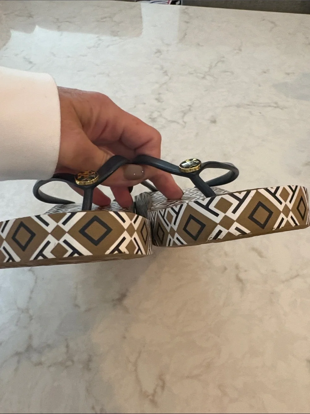 Tory Burch Platform flip flops size 8
